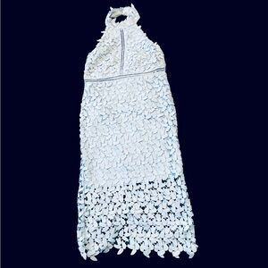 Bardot Blue Halter Lace Dress